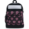 JanSport 26L Cross Town Plus Backpack, Flutter By Grey(Happy Hearts Black)
