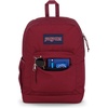 JanSport 26L Cross Town Plus Backpack, Flutter By Grey(Russet Red)