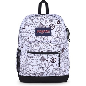 JanSport 26L Cross Town Plus Backpack, Flutter By Grey(Broken Broadcast)
