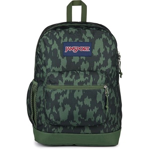 JanSport 26L Cross Town Plus Backpack, Flutter By Grey(Camo Illusion)