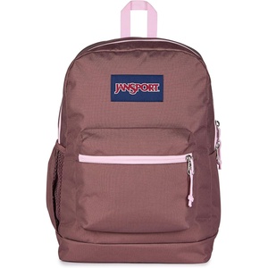 JanSport 26L Cross Town Plus Backpack, Flutter By Grey(Color Blocked Mahogany Haze/Pink Ice/)