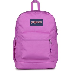 JanSport 26L Cross Town Plus Backpack, Flutter By Grey(Digital Fuchsia)