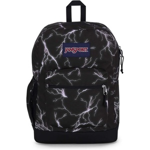 JanSport 26L Cross Town Plus Backpack, Flutter By Grey(Electric Bolts)
