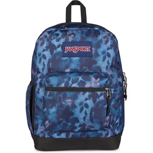 JanSport 26L Cross Town Plus Backpack, Flutter By Grey(Ghostly Florals Navy/Purple/Pink)