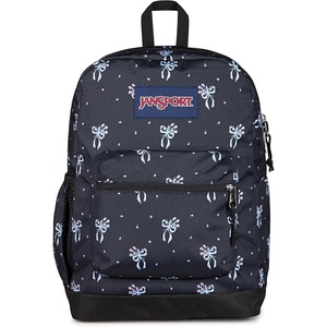JanSport 26L Cross Town Plus Backpack, Flutter By Grey(Pastel Petals Black/Blue/Pink/Green)