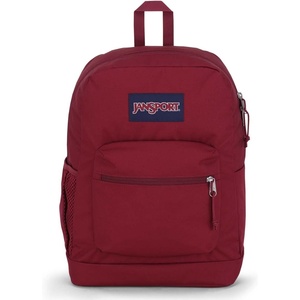 JanSport 26L Cross Town Plus Backpack, Flutter By Grey(Russet Red)