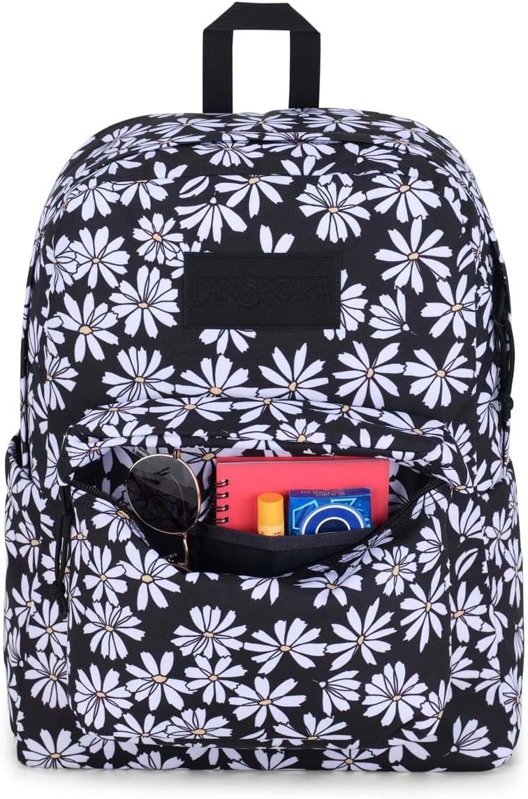 image:imageJanSport SuperBreak Plus Backpack with Padded 15inch Laptop Sleeve and Integrated Bottle Pocket Spacious and Durable Daypack for Work and Travel Army GreenPunk Pansies Black