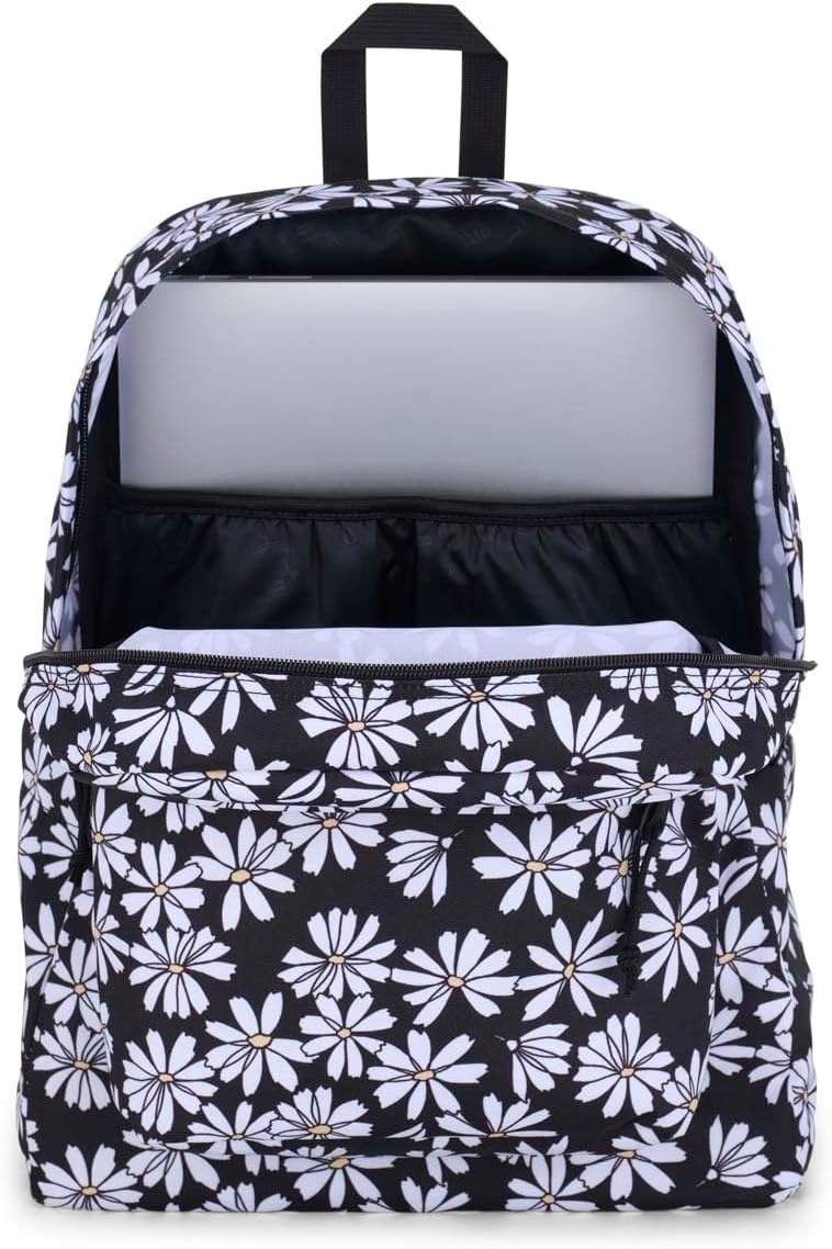 image:imageJanSport SuperBreak Plus Backpack with Padded 15inch Laptop Sleeve and Integrated Bottle Pocket Spacious and Durable Daypack for Work and Travel Army GreenPunk Pansies Black