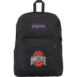 JanSport NCAA Officially Licensed Backpack, Ohio State Buckeyes, Superbreak Plus with Padded 15” Laptop Sleeve, Spacious Computer Bag for Men & Women, Durable Daypack with Bottle Pocket, Black