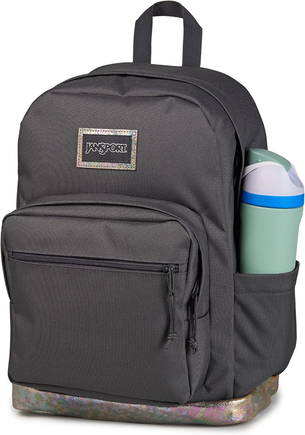 image:imageJanSport Right Pack Expressions Backpack Main Compartment 15inch Padded Laptop Compartment Side Water Bottle Pocket Utility Pocket with Zippered Rain Flap Denim Wash BlueBog Glam Suede Smokey GritBrown