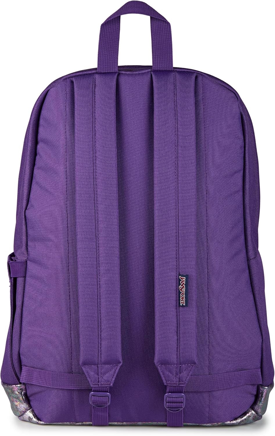 image:imageJanSport Right Pack Expressions Backpack Main Compartment 15inch Padded Laptop Compartment Side Water Bottle Pocket Utility Pocket with Zippered Rain Flap Denim Wash BlueBog Glam Suede Grape JellyPurplePink