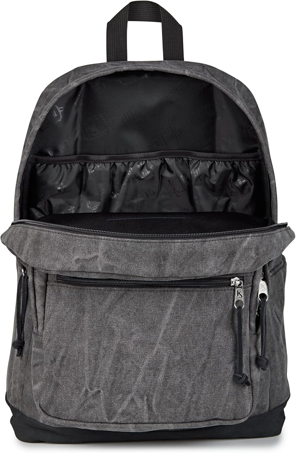 image:imageJanSport Right Pack Expressions Backpack Main Compartment 15inch Padded Laptop Compartment Side Water Bottle Pocket Utility Pocket with Zippered Rain Flap Denim Wash BlueAged Canvas BlackOxfordBlack