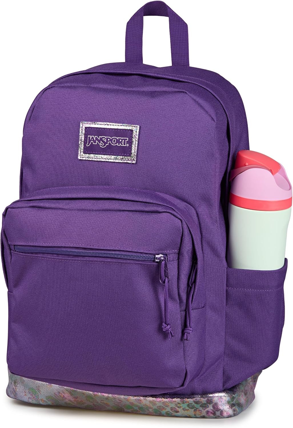 image:imageJanSport Right Pack Expressions Backpack Main Compartment 15inch Padded Laptop Compartment Side Water Bottle Pocket Utility Pocket with Zippered Rain Flap Denim Wash BlueBog Glam Suede Grape JellyPurplePink