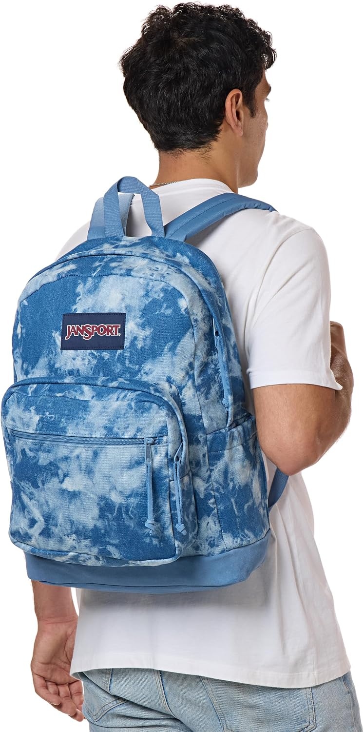 image:imageJanSport Right Pack Expressions Backpack Main Compartment 15inch Padded Laptop Compartment Side Water Bottle Pocket Utility Pocket with Zippered Rain Flap Denim Wash BlueDenim Wash Blue