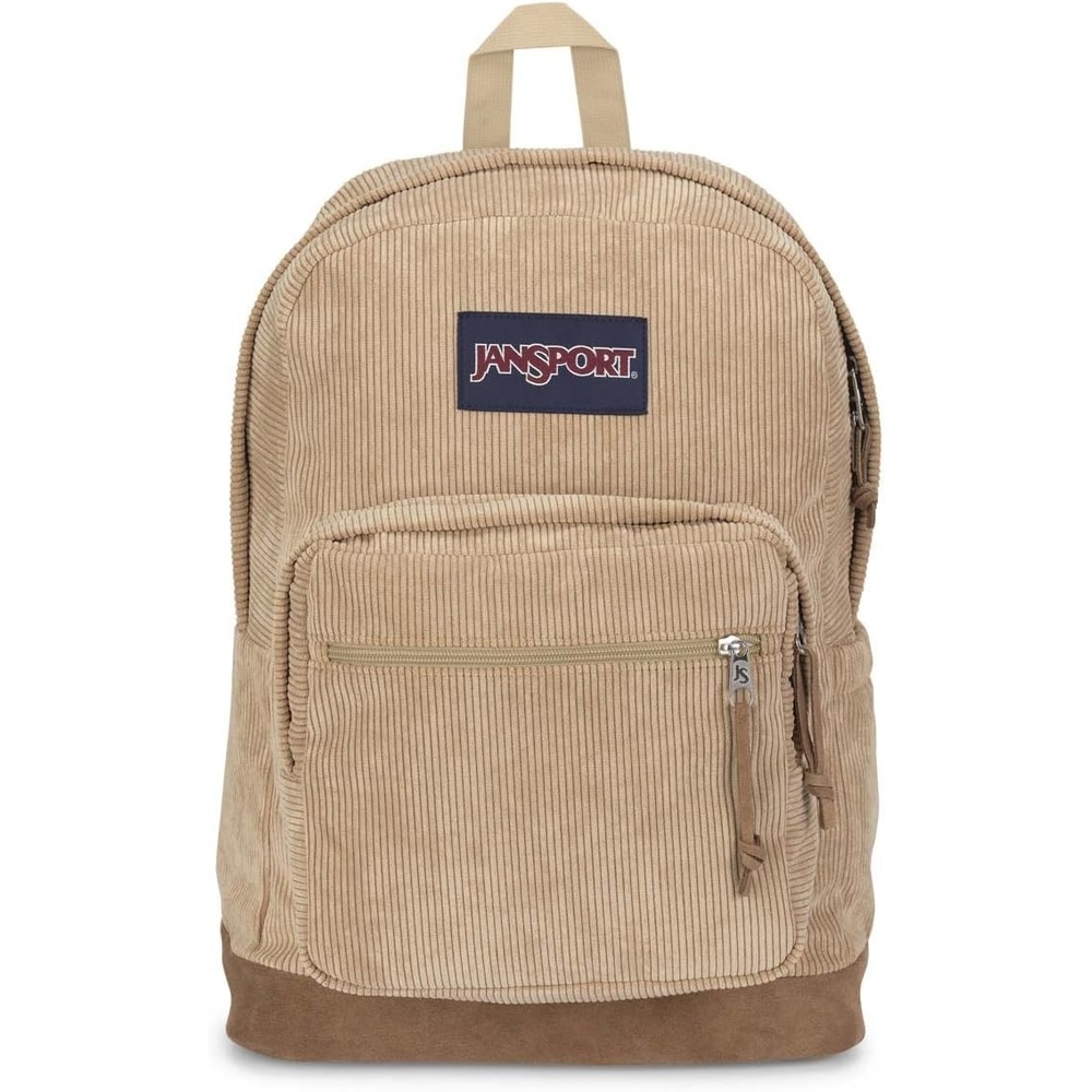 image:imageJanSport Right Pack Expressions Backpack Main Compartment 15inch Padded Laptop Compartment Side Water Bottle Pocket Utility Pocket with Zippered Rain Flap Denim Wash BlueCurry Corduroy