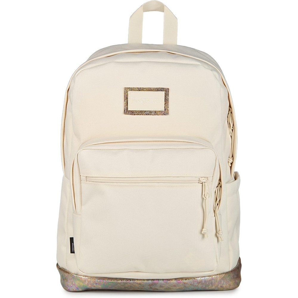image:imageJanSport Right Pack Expressions Backpack Main Compartment 15inch Padded Laptop Compartment Side Water Bottle Pocket Utility Pocket with Zippered Rain Flap Denim Wash BlueBog Glam Suede Moon FlowerBrown