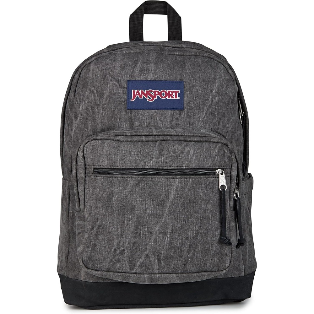 image:imageJanSport Right Pack Expressions Backpack Main Compartment 15inch Padded Laptop Compartment Side Water Bottle Pocket Utility Pocket with Zippered Rain Flap Denim Wash BlueAged Canvas BlackOxfordBlack