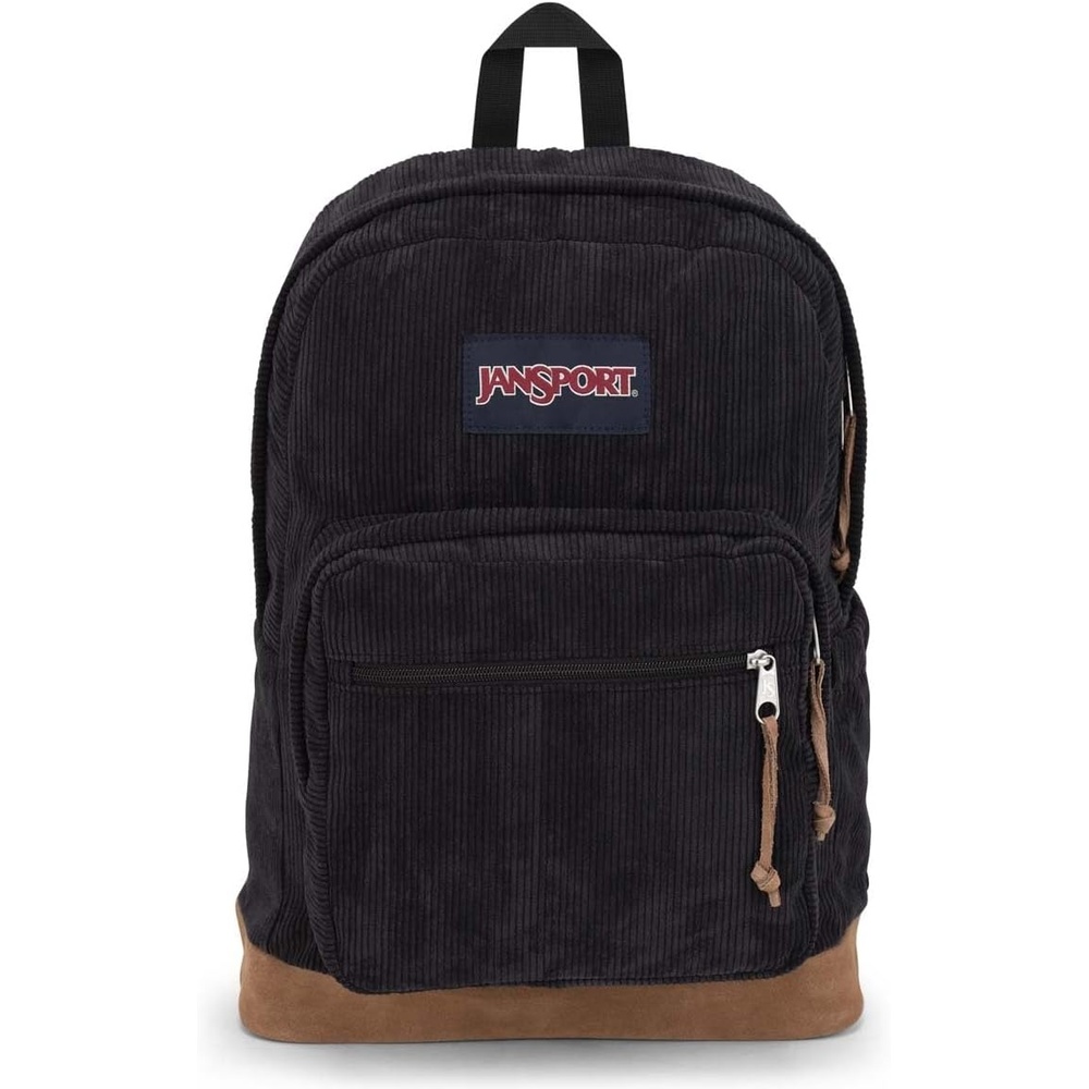 image:imageJanSport Right Pack Expressions Backpack Main Compartment 15inch Padded Laptop Compartment Side Water Bottle Pocket Utility Pocket with Zippered Rain Flap Denim Wash BlueBlack Corduroy