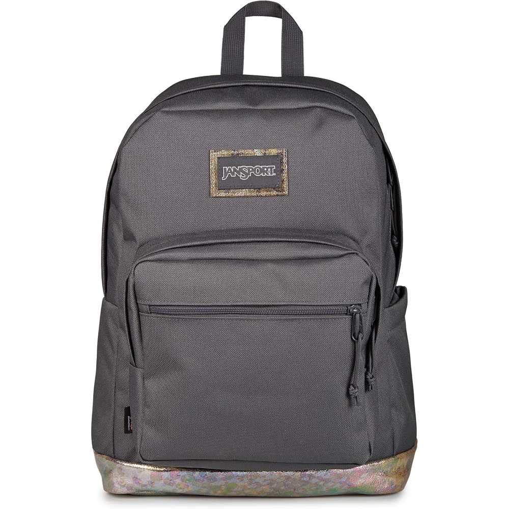image:imageJanSport Right Pack Expressions Backpack Main Compartment 15inch Padded Laptop Compartment Side Water Bottle Pocket Utility Pocket with Zippered Rain Flap Denim Wash BlueBog Glam Suede Smokey GritBrown