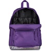 JanSport Right Pack Expressions Backpack – Main Compartment, 15-inch Padded Laptop Compartment, Side Water Bottle Pocket, Utility Pocket with Zippered Rain Flap, Denim Wash Blue(Bog Glam Suede Grape Jelly/Purple/Pink)