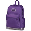 JanSport Right Pack Expressions Backpack – Main Compartment, 15-inch Padded Laptop Compartment, Side Water Bottle Pocket, Utility Pocket with Zippered Rain Flap, Denim Wash Blue(Bog Glam Suede Grape Jelly/Purple/Pink)