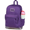 JanSport Right Pack Expressions Backpack – Main Compartment, 15-inch Padded Laptop Compartment, Side Water Bottle Pocket, Utility Pocket with Zippered Rain Flap, Denim Wash Blue(Bog Glam Suede Grape Jelly/Purple/Pink)