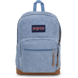 JanSport Right Pack Expressions Backpack – Main Compartment, 15-inch Padded Laptop Compartment, Side Water Bottle Pocket, Utility Pocket with Zippered Rain Flap, Denim Wash Blue(Embossed Hearts Blue)