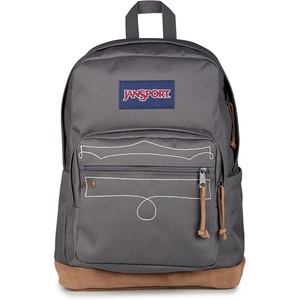 JanSport Right Pack Expressions Backpack – Main Compartment, 15-inch Padded Laptop Compartment, Side Water Bottle Pocket, Utility Pocket with Zippered Rain Flap, Denim Wash Blue(Westbound Embroidery Smokey Grit/Oxford/Tan)