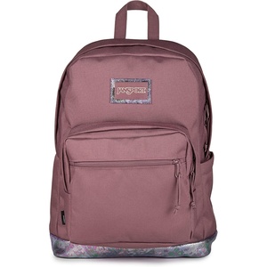 JanSport Right Pack Expressions Backpack – Main Compartment, 15-inch Padded Laptop Compartment, Side Water Bottle Pocket, Utility Pocket with Zippered Rain Flap, Denim Wash Blue(Bog Glam Suede Mahogany Haze/Brn/Pink)