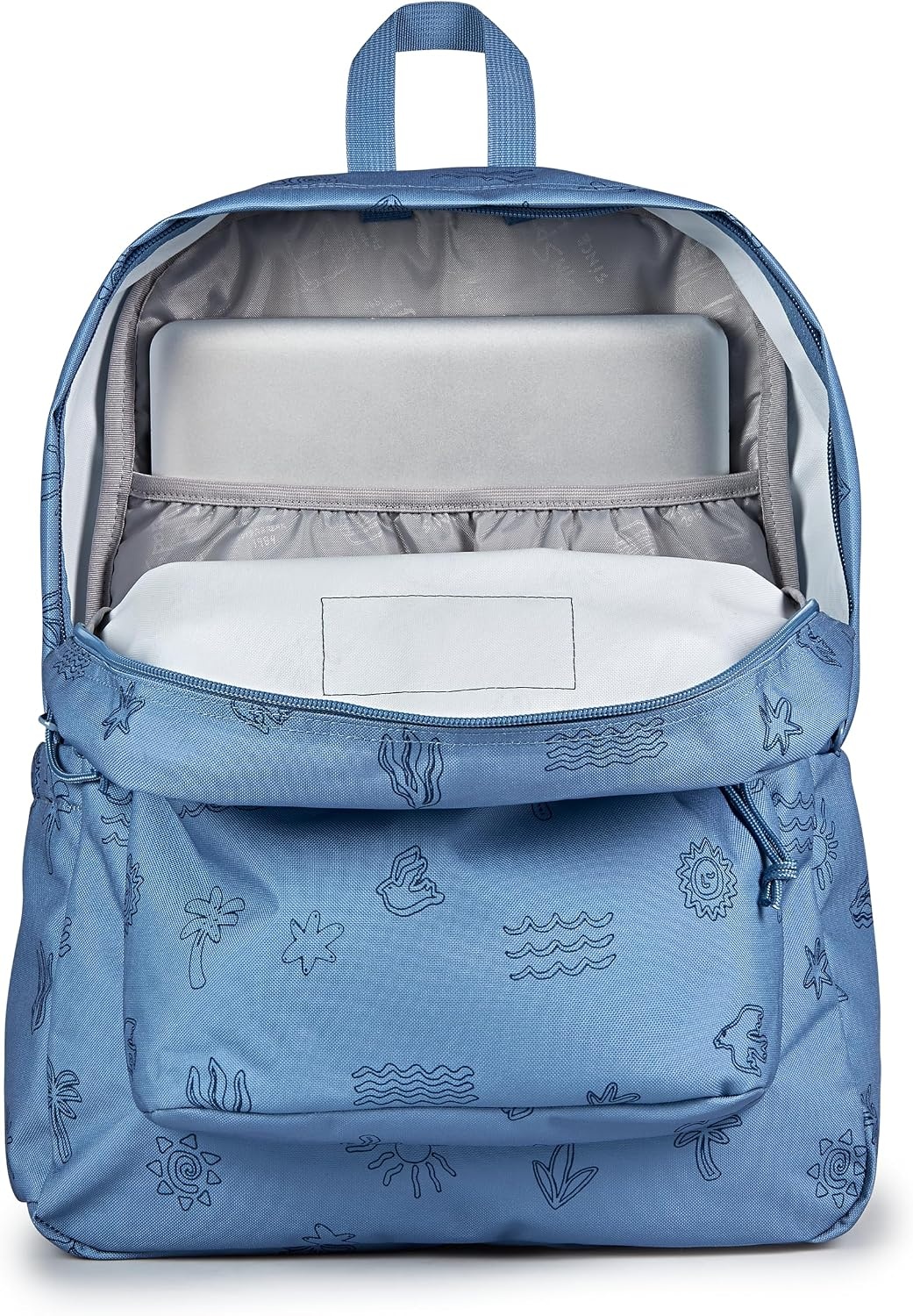 image:imageJanSport SuperBreak Plus Backpack with Padded 15inch Laptop Sleeve and Integrated Bottle Pocket Spacious and Durable Daypack for Work and Travel Sunny Sketches Blue