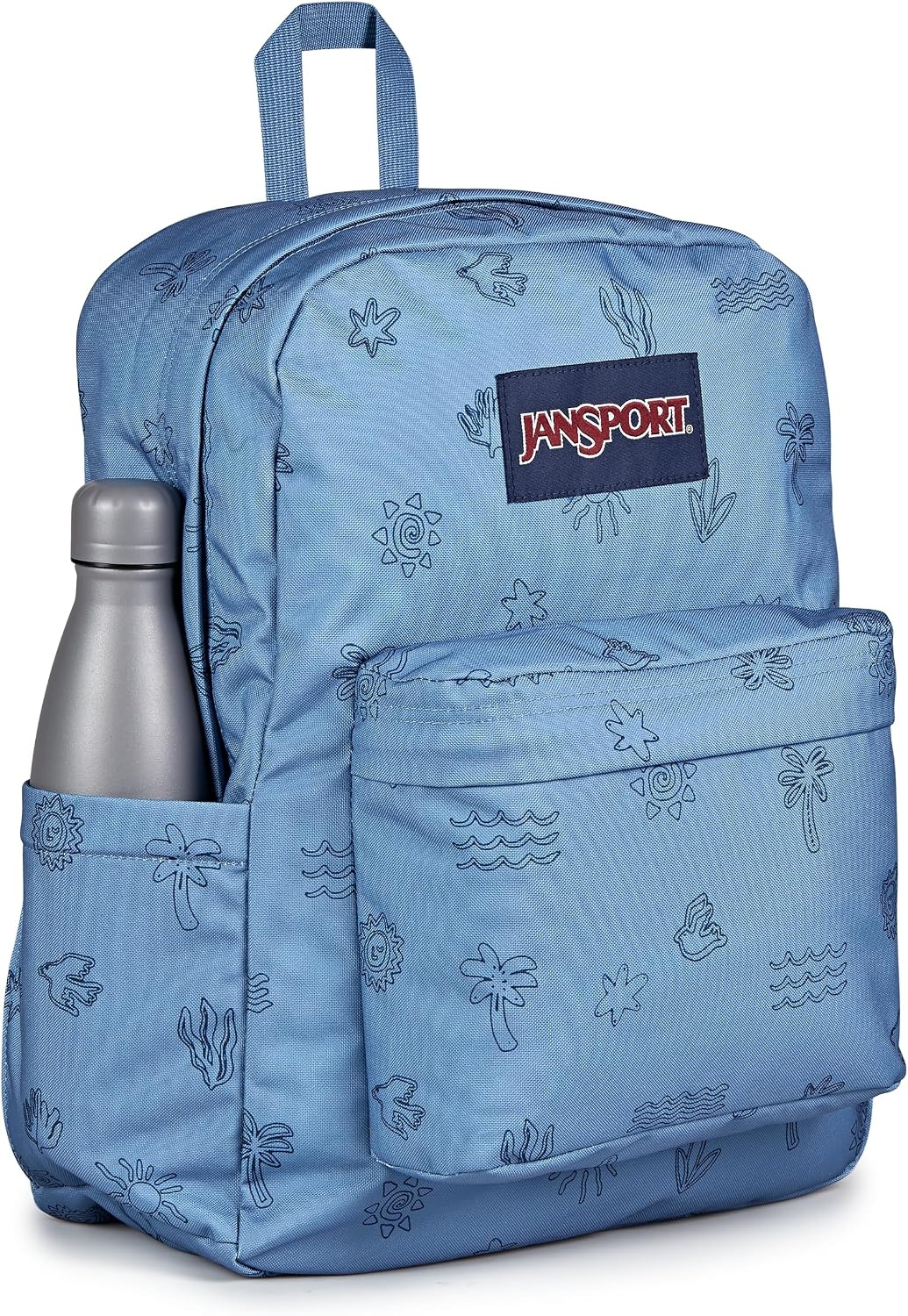 image:imageJanSport SuperBreak Plus Backpack with Padded 15inch Laptop Sleeve and Integrated Bottle Pocket Spacious and Durable Daypack for Work and Travel Sunny Sketches Blue
