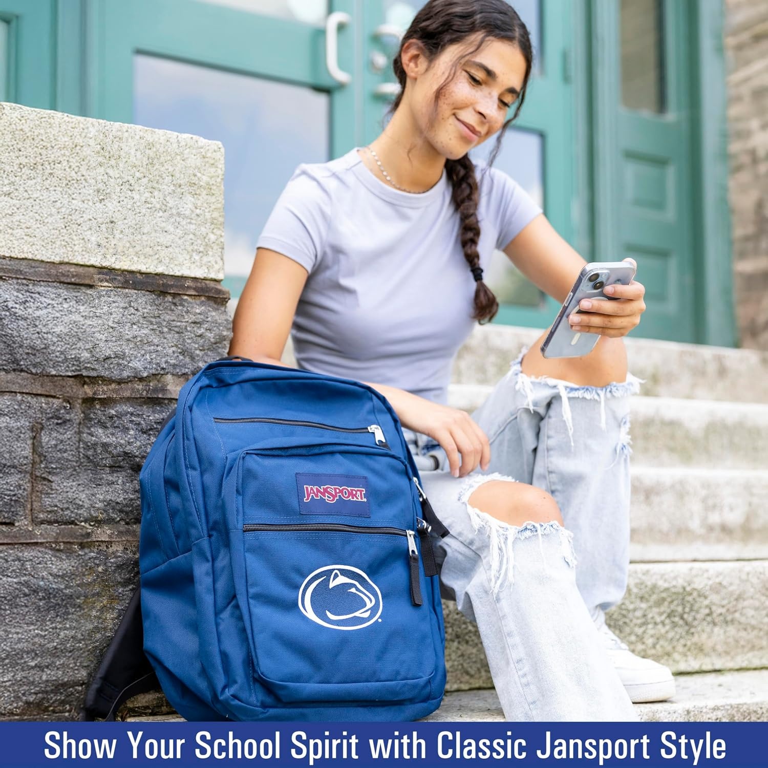 image:imageJanSport NCAA Officially Licensed Backpack Ohio State Buckeyes Big Student with Padded 15Inch Laptop Sleeve 2 Compartment Computer Bag with Bottle Pocket amp Haul Handle Book Rucksack Red TapeTeam Color