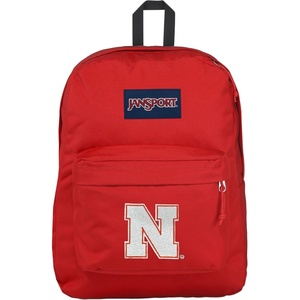 JanSport NCAA Officially Licensed Backpack, Michigan Wolverines, Superbreak Plus with Padded 15” Laptop Sleeve, Spacious Computer Bag for Men & Women, Durable Daypack with Bottle Pocket, Navy(Nebraska Cornhuskers)