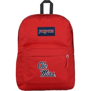 JanSport NCAA Officially Licensed Backpack, Michigan Wolverines, Superbreak Plus with Padded 15” Laptop Sleeve, Spacious Computer Bag for Men & Women, Durable Daypack with Bottle Pocket, Navy(Mississippi Old Miss Rebels)